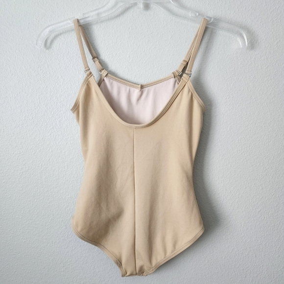 Capezio Girls Nude One Piece Bodysuit, Little Girls Size Large - Picture 2 of 10